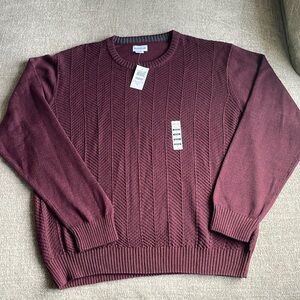 NWT Men’s XL Haggar Long Sleeve Burgundy Sweater